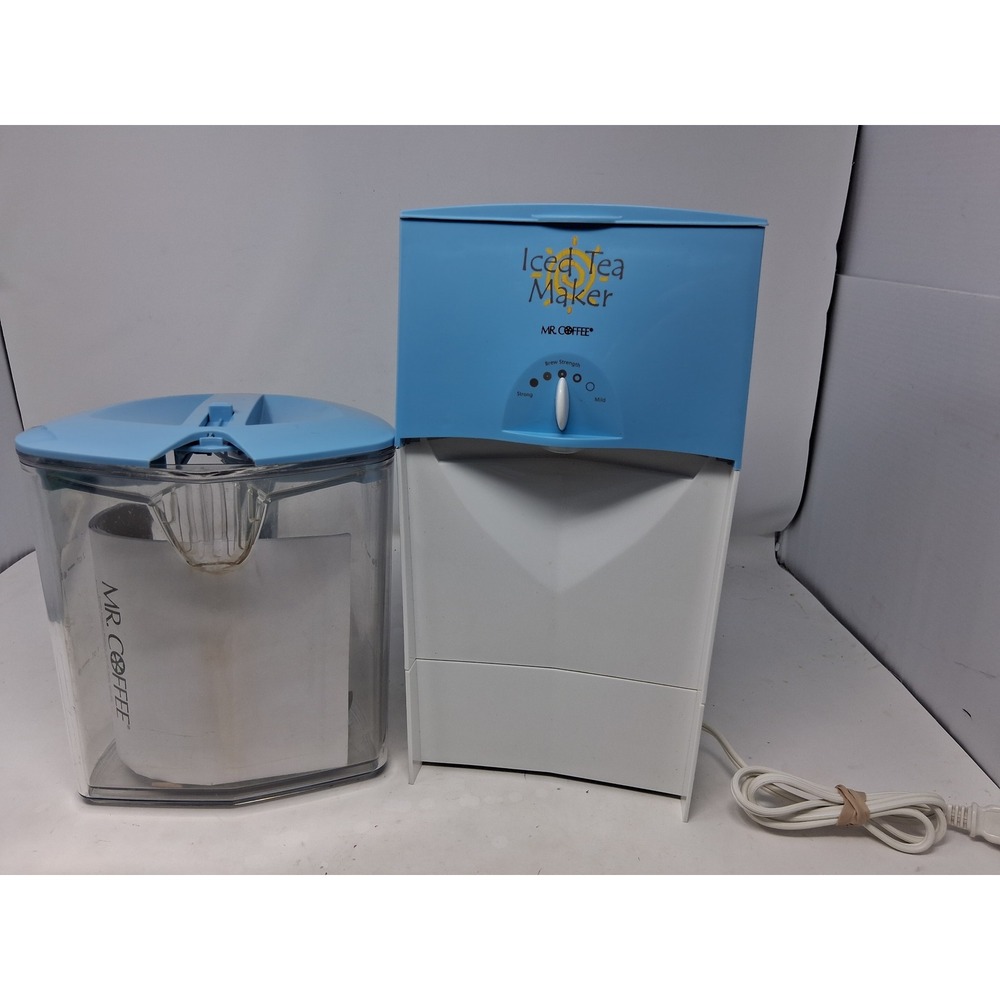 Mr. Coffee TM50 Iced Tea and Iced Coffee Maker 2 Quart Blue White with Manual